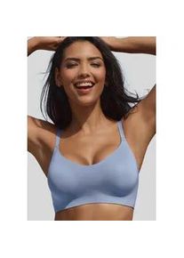 Bralette-BH Nuance, Damen, Gr. S (38), N-Gr, blau (himmelblau), Microtouch, Obermaterial: 82% Polyamid, 18% Elasthan, Basic, BHs, SEAMLESS ohne B&uuml;gel, mit herausnehmbarem Push-up-Kissen, Basic Dessous