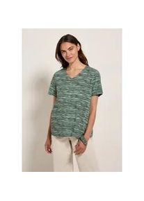 Kurzarmbluse Cecil, Damen, Gr. S (38), gr&uuml;n (schwarz balmy khaki), Stoff, 100% Viskose, bedruckt, normal normal, V-Ausschnitt, B&uuml;ndchen, Blusen, aus softer Viskose