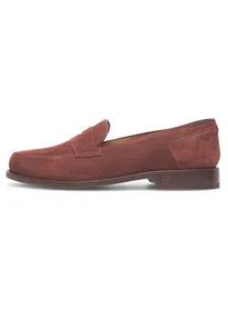 Loafer Henry Stevens "Haywood PL Businessschuh", Herren, Gr. 45, braun (rotbraun), Kalbsvelours, Schuhe Loafer, Herren Halbschuhe Leder handgefertigt, Anzugschuhe Slipper