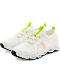 Sneaker John Devin "Schn&uuml;rschuh, Freizeitschuh, Halbschuh, Schn&uuml;rhalbschuh, Turnschuh", Damen, Gr. 44, wei&szlig; (wei&szlig;, neon), Obermaterial: 60% Textilmaterial, 40% Lederimitat. Decksohle: 100% Textilmaterial. Futter: 100% Textilmaterial. Laufsohle: 100% Synthetik, unifarben mit Farbeins&auml;tzen, Schuhe Sneaker, im sportiven Look mit leichter Sohle Unisex VEGAN