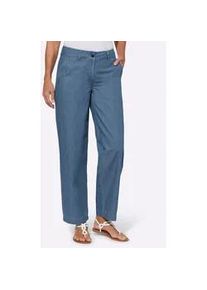 7/8-Jeans Classic Basics, Damen, Gr. 21, Kurzgr&ouml;&szlig;en, blau (blau, bleached), 100% Baumwolle, unifarben, lang, Jeans