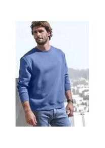 Sweatshirt John Devin, Herren, Gr. XL (56/58), blau, Sweatware, Obermaterial: 52% Baumwolle, 47% Polyester, 1% Elasthan, unifarben, regular fit, Rundhals, angesetztes B&uuml;ndchen, Sweatshirts Sweatshirt, Langarm, Pullover mit Struktur, Rundhals, Baumwollmischung