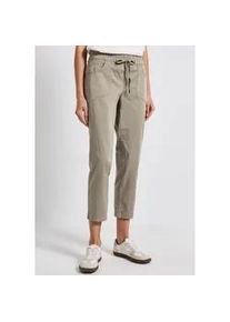 R&ouml;hrenhose Street One, Damen, Gr. 44, L&auml;nge 28, grau (buff grau), Web, 97% Baumwolle, 3% Elasthan, unifarben, loose fit kn&ouml;chelfrei, Hosen, mit Elastikbund