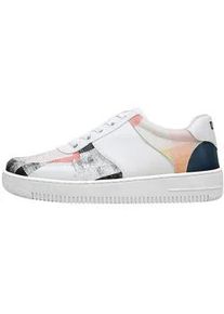 Sneaker DOGO "Dice Low-Top Sneaker Geometric Shapes Damen Sneaker", Damen, Gr. 38, Normalschaft, wei&szlig;, Lederimitat, Schuhe Sneaker, Handgefertigt