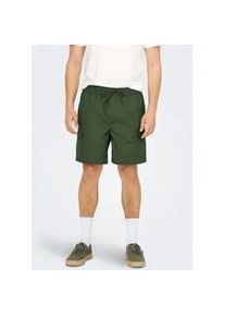 Only & Sons Cargoshorts ONLY & SONS "ONSKAL CARGO 0287 SHORTS CS", Herren, Gr. M, N-Gr, gr&uuml;n (beetle), Web, Obermaterial: 100% Baumwolle, unifarben, slim fit, Hosen