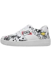 Sneaker DOGO "Dice Low-Top Sneaker Icon Damen Sneaker", Damen, Gr. 37, Normalschaft, wei&szlig;, Lederimitat, Schuhe Sneaker, Handgefertigt