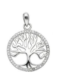 Adelia&acute;s Kettenanh&auml;nger ADELIA ́S "Damen 925 Silber Anh&auml;nger Lebensbaum mit Zirkonia &Oslash; 18,8 mm", silber, Schmuckanh&auml;nger, Damen, Silber 925 (Sterlingsilber), Kettenanh&auml;nger, mit Zirkonia f&uuml;r Damen