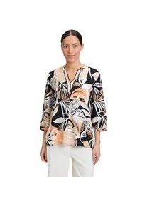 Schlupfbluse Betty Barclay "Damen mit 3/4 Arm", Damen, Gr. 40, schwarz (schwarz, braun), Obermaterial: 100% Viskose, figurumspielend normal, V-Ausschnitt, Blusen Schlupfbluse