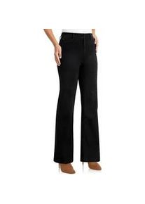 Schlagjeans WONDERJEANS, Damen, Gr. 42, L&auml;nge 32, schwarz, Denim/Jeans, Obermaterial: 48% Polyester, 30% Baumwolle, 12% Viskose, 6% Lyocell (TENCELTM), 4% Elasthan, unifarben, bootcut fit lang, Jeans, Flared, mit Stretch