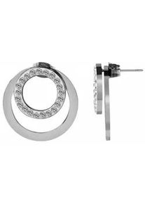 Adelia&acute;s Paar Ohrh&auml;nger ADELIA ́S "Damen Ohrstecker aus Edelstahl und Strass &Oslash; 10 mm", wei&szlig;, Ohrringe, Damen, Damen, Edelstahl