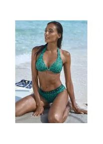 B&uuml;gel-Bikini ELBSAND, Damen, Gr. 42, Cup E, gr&uuml;n (petrol bedruckt), Recycling-Polyamid, Bikini-Sets B&uuml;gel-Bikini, mit Markenschriftzug
