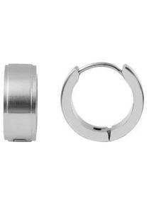 Adelia&acute;s Paar Creolen ADELIA ́S "Damen Creolen aus mattem Edelstahl &Oslash; 12 mm", silber, Ohrringe, Damen, Damen, Edelstahl