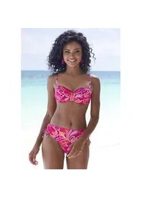B&uuml;gel-Bandeau-Bikini-Top Vivance "Pretty", Damen, Gr. 44, Cup E, pink (pink bedruckt), Recycling-Polyamid, Paisleymuster, bedruckt, Bikini-Oberteile, mit modischem Paisleymuster und Wickeloptik
