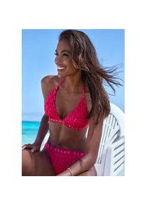 Triangel-Bikini ELBSAND, Damen, Gr. 40, Cup A/B, rot (hummer bedruckt), Recycling-Polyamid, Bikini-Sets Triangel-Bikini, mit Markenschriftzug