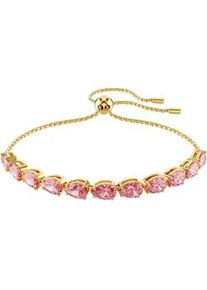 Armband Swarovski "Schmuck Geschenk Matrix Armkette", bunt (gelbgoldfarben, pink, pink), Armb&auml;nder, Damen, Metall, Armband, mit Swarovski Kristall