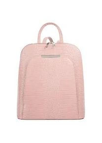 Cityrucksack CLUTY, Damen, Gr. B/H/T: 28cm x 29cm x 12cm, onesize, rosa, Leder, Rindsleder, Rucks&auml;cke Cityrucksack, echt Leder, Made in Italy