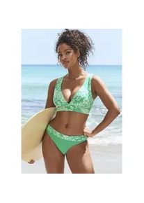 Bikini-Hose Venice Beach "Moloka", Damen, Gr. 34, N-Gr, gr&uuml;n (gr&uuml;n bedruckt), Recycling-Polyamid, bedruckt, Badehosen Bikini-Hose, mit bedrucktem Umschlag