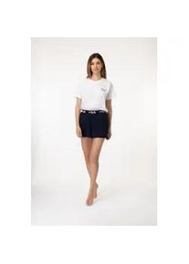 Shorty Fila, Damen, Gr. L, wei&szlig; (wei&szlig; blau), Jersey, Obermaterial: 100% Baumwolle. Obermaterial 2: 100% Baumwolle, unifarben, normal kurz, Rundhals, gerader Abschluss, Homewear-Sets Shorty, aus Reiner Baumwolle