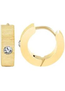 Adelia&acute;s Paar Creolen ADELIA ́S "Damen Creolen aus poliertem Edelstahl und Strass &Oslash; 9 mm", wei&szlig;, Ohrringe, Damen, Damen, Edelstahl