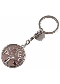 Schl&uuml;sselanh&auml;nger Firetti "Schmuck Geschenk Lebensbaum", Damen, bunt (edelstahlfarben, rosa), Edelstahl, Basic, Schl&uuml;sselanh&auml;nger Schl&uuml;sselanh&auml;nger, mit Rosenquarz, T&uuml;rkis, Aventurin, Howlith oder Onyx