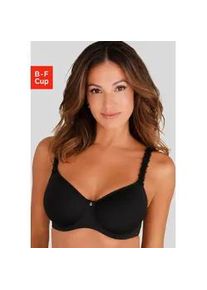 Minimizer-BH Nuance, Damen, Gr. 95, Cup E, schwarz, Microtouch, Obermaterial: 82% Polyamid (TACTEL), 18% Elasthan (LYCRA), BHs Minimizer-BH, mit B&uuml;gel & leichten Spacer-Schalen, mit verspielten Spitzentr&auml;gern