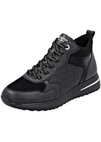 Sneaker Remonte "Remonte Sneaker Leder", Damen, Gr. 38, schwarz (schwarz, schwarz), Leder, Schuhe Sneaker