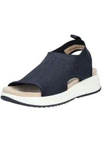 Schaftsandalette Caprice "Caprice Sandalen Textil", Damen, Gr. 37, blau (ozean), Textil, Schuhe