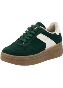 Plateausneaker Rieker, Damen, Gr. 39, wei&szlig; (dunkelgr&uuml;n, sanftes wei&szlig;), Lederimitat, Nubuklederimitat, Schuhe Plateausneaker, Retro-Sneaker, Basket-Sneaker, Schn&uuml;rer mit softem Schaftrand