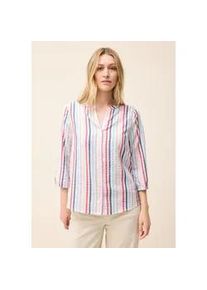 Hemdbluse Cecil, Damen, Gr. M (40), wei&szlig; (vanillewei&szlig;), Stoff, 65% Polyester, 35% Viskose, gestreift, normal normal, Rundhals, B&uuml;ndchen, Blusen Hemdbluse, mit 3/4 &Auml;rmeln