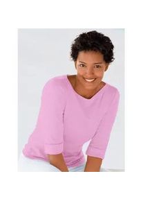 Rundhalsshirt Classic Basics "Shirt", Damen, Gr. 44, rosa (ros&eacute;), 100% Baumwolle, unifarben, Rundhals, Shirts Rundhalsshirt