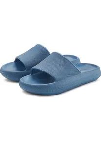 Badepantolette Venice Beach, Damen, Gr. 36, blau (dunkelblau), Obermaterial: 100% Synthetik. Decksohle: 100% Synthetik. Futter: 100% Synthetik. Laufsohle: 100% Synthetik, clean, unifarben, Schuhe, Pantolette, Mule, Sandale, offener Schuh, Badeschuh VEGAN