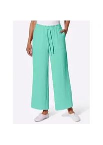 Schlupfhose Classic Basics, Damen, Gr. 40, Normalgr&ouml;&szlig;en, blau (blaugr&uuml;n), 100% Polyester, unifarben, Hosen Schlupfhose