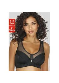 Entlastungs-BH Nuance, Damen, Gr. 90, Cup B, schwarz-wei&szlig; (schwarz, wei&szlig;), Microtouch, Obermaterial: 75% Polyamid, 25% Elasthan, BHs Entlastungs-BH, mit modischen Netzeins&auml;tzen