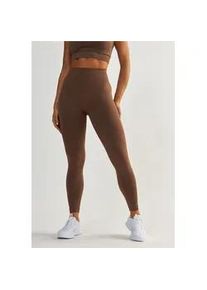 Trainingstights BESHAPED "Sportschool koningin", Damen, Gr. M, US-Gr&ouml;&szlig;en, braun, 90% Nylon, 10% Elasthan, unifarben, lang, Hosen, mit hohem Bund