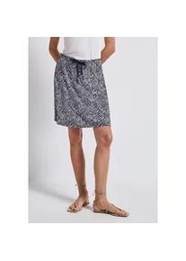 Minirock Street One, Damen, Gr. 44, blau (tiefblau), Stoff, 95% Viskose, 5% Elasthan, bedruckt, normal kniefrei, R&ouml;cke Minirock, mit Elastikbund