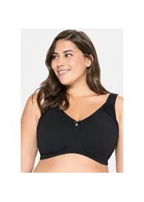 B&uuml;gelloser BH sheego, Damen, Gr. 90, Cup B, schwarz, 95% Baumwolle, 5% Elasthan, BHs