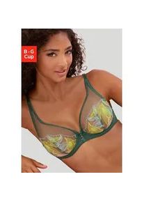 B&uuml;gel-BH Lascana "Gabriella", Damen, Gr. 90, Cup D, bunt (gr&uuml;n, multicolor), Spitze, Obermaterial: 80% Polyamid, 15% Elasthan, 5% Polyester, BHs B&uuml;gel-BH, mit hauchzarter Stickerei, transparente Unterw&auml;sche