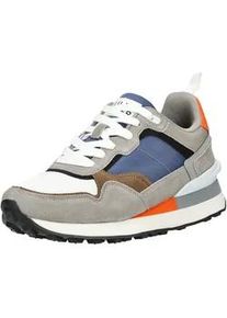 Sneaker Bullboxer "Bullboxer Sneaker Leder", Herren, Gr. 43, blau (grau, blau), Leder, Schuhe Sneaker