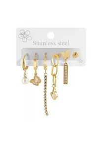 Adelia&acute;s Paar Ohrh&auml;nger ADELIA ́S "Damen Ohrstecker aus Edelstahl und Perle &Oslash; 9 mm", silber, Ohrringe, Damen, Damen, Edelstahl