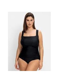 Badeanzug sheego, Damen, Gr. 46, Cup E, schwarz, Elasthan, Polyamid, Badeanz&uuml;ge Badeanzug