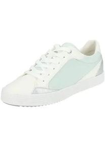 Sneaker Geox "Geox Sneaker Lederimitat/Textil", Damen, Gr. 37, wei&szlig; (blau, wei&szlig;), Lederimitat, Textil, Schuhe Sneaker
