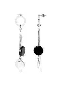 Adelia&acute;s Paar Ohrh&auml;nger ADELIA ́S "Damen Ohrstecker aus poliertem Edelstahl mit Herz", schwarz, Ohrringe, Damen, Damen, Edelstahl