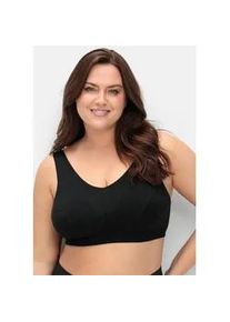 B&uuml;gelloser BH sheego, Damen, Gr. 90, Cup C, schwarz, 90% Baumwolle, 6% Elasthan, 4% Polyamid, BHs