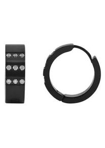 Adelia&acute;s Paar Creolen ADELIA ́S "Damen Creolen aus mattem Edelstahl und Strass &Oslash; 16 mm", silber, Ohrringe, Damen, Damen, Edelstahl