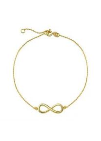 Fu&szlig;kette Vivance "925/- Sterling Silber vergoldet Infinity", gelb, Fu&szlig;ketten, Damen, 23+3cm, Silber 925 (Sterlingsilber), gl&auml;nzend