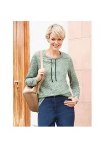 Langarmshirt Classic Basics "Langarm-Shirt", Damen, Gr. 54, beige (moos, ecru, bedruckt), 100% Baumwolle, gemustert, mehrfarbig, Rundhals, Shirts Langarmshirt