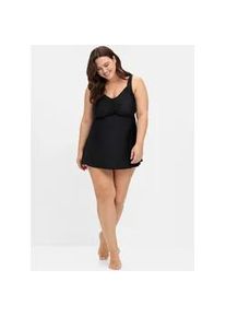 Tankini-Top sheego, Damen, Gr. 54, Cup E, schwarz, Elasthan, Polyamid, Bikini-Oberteile