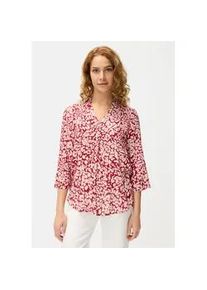 Schlupfbluse Lascana, Damen, Gr. 42, rot (bordeaux leo), Web, Obermaterial: 100% Viskose, figurumspielend h&uuml;ftlang, tiefer V-Ausschnitt, mit Riegel gerader Abschluss, Blusen Schlupfbluse, mit 3/4-&Auml;rmeln, elegante Damenbluse mit Animalprint