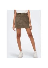 Cordrock Only "ONLAMAZING HW CORD SKIRT", Damen, Gr. M (38), braun (cub), Cord, Obermaterial: 100% Baumwolle, unifarben, mini, R&ouml;cke, Baumwollmischung