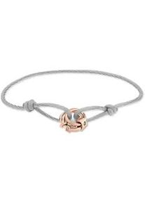 Armband Liebeskind Berlin "Schmuck Geschenk Edelstahl Textil Armkette The D-Link Mini", rosa (ros&eacute;goldfarben, grau), Armb&auml;nder, Damen, 21cm, Edelstahl Textil, Edelstahl, Textil, Armband